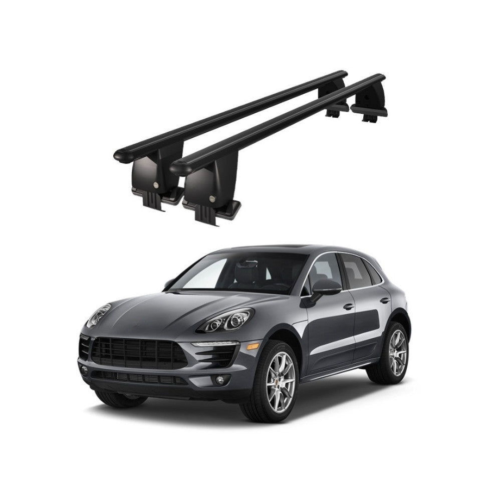 Bare transversale portbagaj Porsche Macan 95B 2013+ idealSTORE, aluminiu, plafon neted, negre