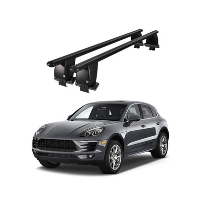 Bare transversale portbagaj Porsche Macan 95B 2013+ idealSTORE, aluminiu, plafon neted, negre