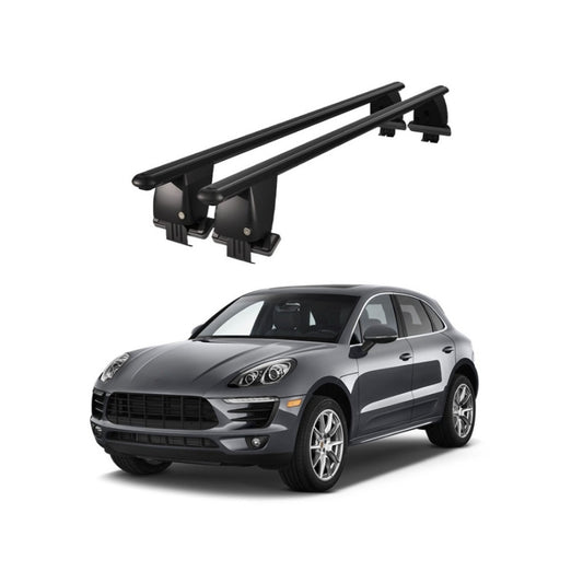 Bare transversale portbagaj Porsche Macan 95B 2013+ idealSTORE, aluminiu, plafon neted, negre