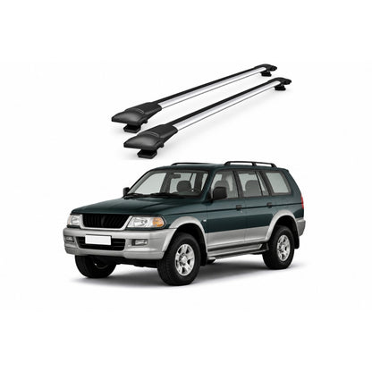 Bare Portbagaj Transversale idealSTORE pentru Mitsubishi Pajero Sport (Mk1) SUV 1996-2008, 96 cm, Aluminiu, T-slot, Aerodinamice, Rezistenta la Coroziune, Sarcina Maxima 75 kg