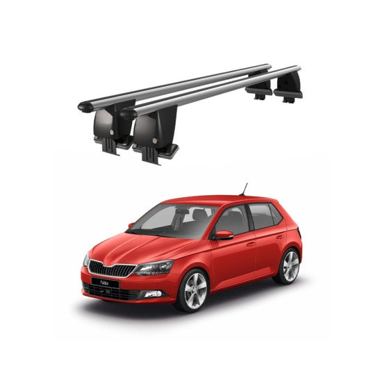 Bare transversale portbagaj auto Skoda Rapid NH1 Spaceback 2013+ idealSTORE, plafon neted, aluminiu, argintiu, blocare cu cheie