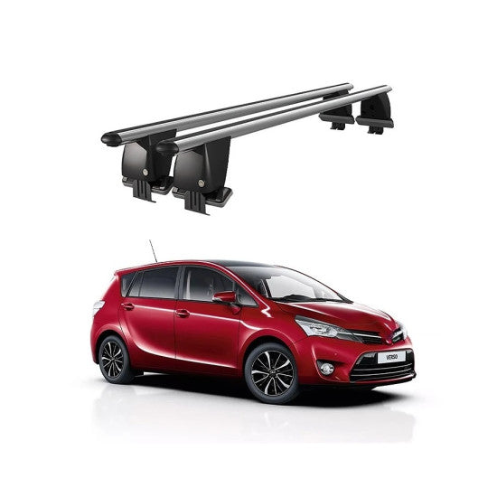 Bare transversale portbagaj auto Toyota Verso 2009-2018 idealSTORE, plafon neted, aluminiu, argintiu, blocare cu cheie