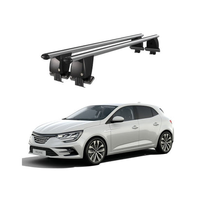 Bare transversale portbagaj Renault Megane IV 2016+ idealSTORE, aluminiu, plafon neted, argintii