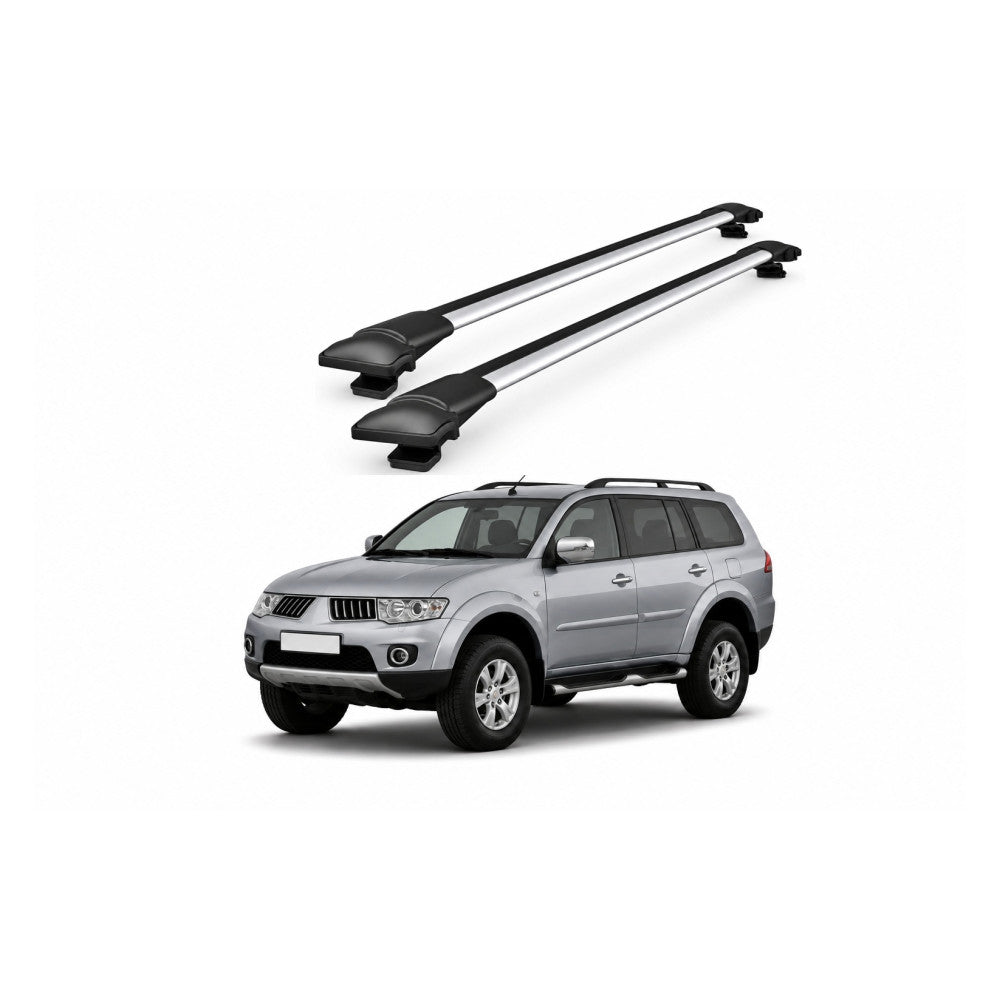 Bare Portbagaj Transversale idealSTORE pentru Mitsubishi Pajero Sport (Mk2) SUV 2008-2016, 96 cm, Aluminiu, T-slot, Aerodinamice, Rezistenta la Coroziune, Sarcina Maxima 75 kg