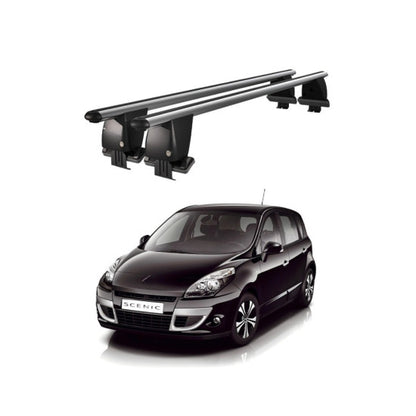 Bare transversale portbagaj Renault Scenic 2009-2013 idealSTORE, aluminiu, plafon neted, argintii