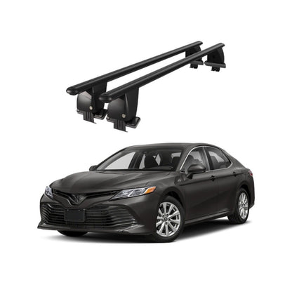 Bare transversale portbagaj auto Toyota Camry XV70 2017+ idealSTORE, plafon neted, aluminiu, negru, blocare cu cheie