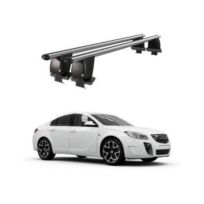 Bare transversale portbagaj auto Opel Insignia 2009-2017 idealSTORE, plafon neted, aluminiu, argintiu, blocare cu cheie