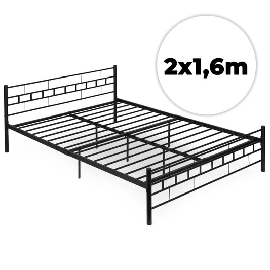 Pat metalic LuxuryBed idealSTORE, Dimensiune 160x200, Fabricat din metal de inalta calitate, Sustine 200kg
