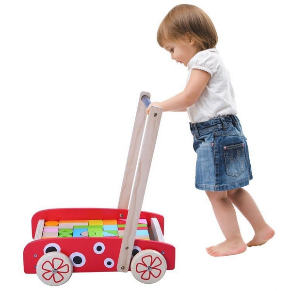 Antemergator din lemn + 40 de cuburi ecotoys