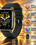 Ceas SmartWatch Black Star idealSTORE, Ecran TFT 1, 69, Android/IOS, Bluetooth, Difuzor-Microfon, Control Muzica, Camera, Apeluri, Norificari, Vreme, Fitness Traker, IP67, Monitorizare Somn, Ritm Cardiac, Tensiune Arteriala, SpO2, Sport, Pedometru