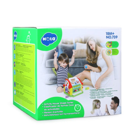 Casuta Hola Toys cu activitati, jocuri, sortare de forme si sunete