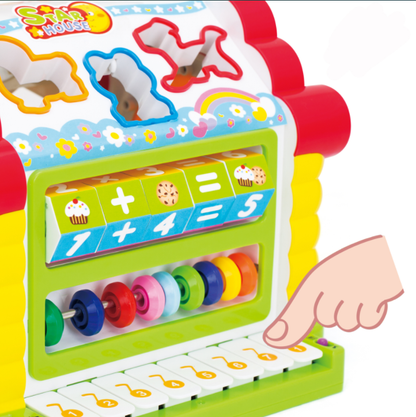 Casuta Hola Toys cu activitati, jocuri, sortare de forme si sunete