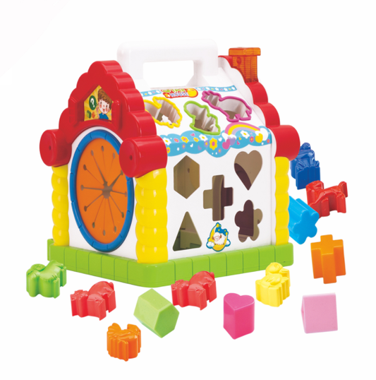 Casuta Hola Toys cu activitati, jocuri, sortare de forme si sunete