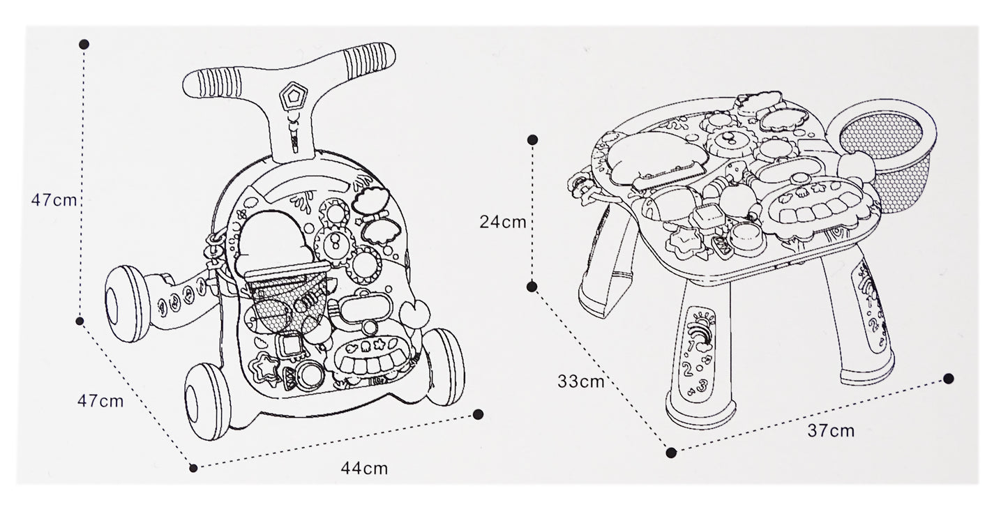 Antemergator Interactiv 5 in 1 Salamandra Kids, cu Centru de Activitati si Joaca, Masuta Educativa, Pian Detasabil, Cos de Bascket, Forme Geomatrice, Portocaliu