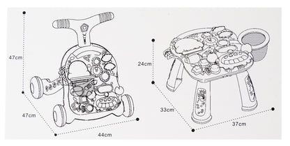 Antemergator Interactiv 5 in 1 Salamandra Kids, cu Centru de Activitati si Joaca, Masuta Educativa, Pian Detasabil, Cos de Bascket, Forme Geomatrice, Portocaliu