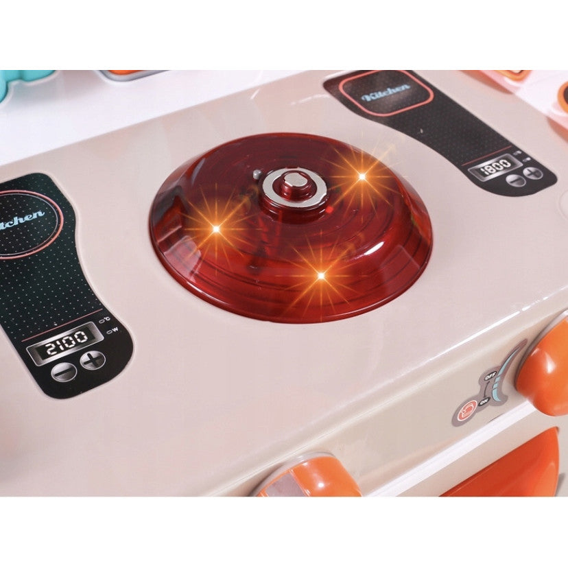 Set bucatarie copii, Aragaz, 46 Piese, Plastic, Albastru