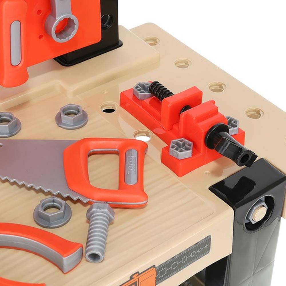 Banc de Lucru Jucarie pentru Copii cu Scule si Accesorii din Plastic, 65 de Piese pentru Atelier