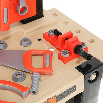 Banc de Lucru Jucarie pentru Copii cu Scule si Accesorii din Plastic, 65 de Piese pentru Atelier