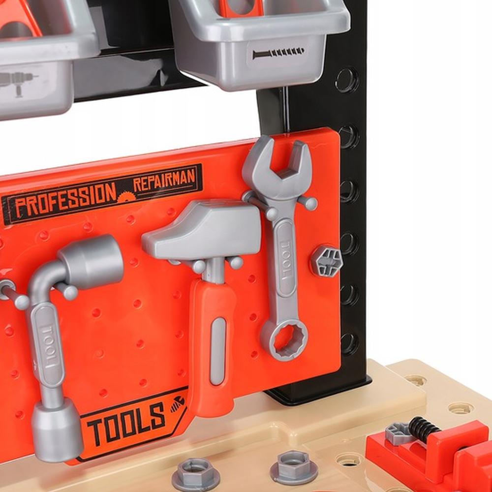 Banc de Lucru Jucarie pentru Copii cu Scule si Accesorii din Plastic, 65 de Piese pentru Atelier