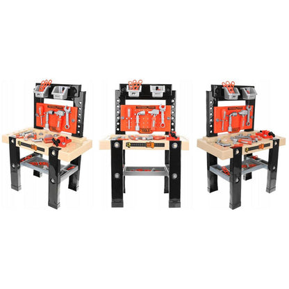 Banc de Lucru Jucarie pentru Copii cu Scule si Accesorii din Plastic, 65 de Piese pentru Atelier