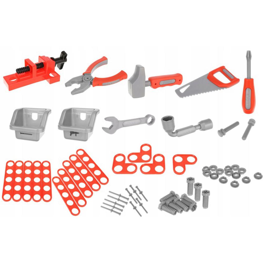 Banc de Lucru Jucarie pentru Copii cu Scule si Accesorii din Plastic, 65 de Piese pentru Atelier