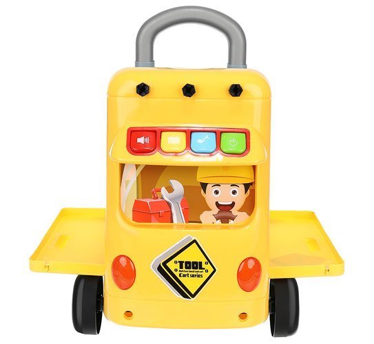 Carucior de scule pentru copii OM Market, 38 piese, Plastic, Multicolor, 3 ani+