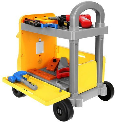 Carucior de scule pentru copii OM Market, 38 piese, Plastic, Multicolor, 3 ani+