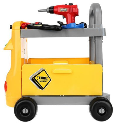 Carucior de scule pentru copii OM Market, 38 piese, Plastic, Multicolor, 3 ani+