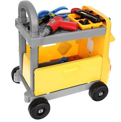 Carucior de scule pentru copii OM Market, 38 piese, Plastic, Multicolor, 3 ani+