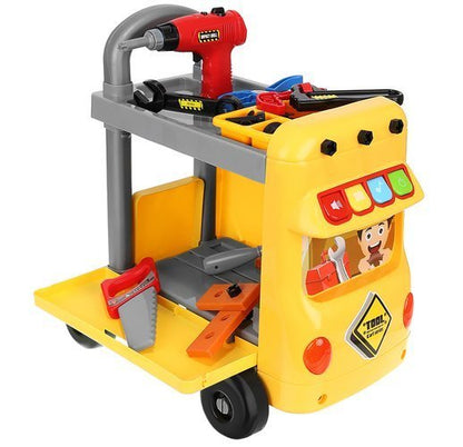 Carucior de scule pentru copii OM Market, 38 piese, Plastic, Multicolor, 3 ani+