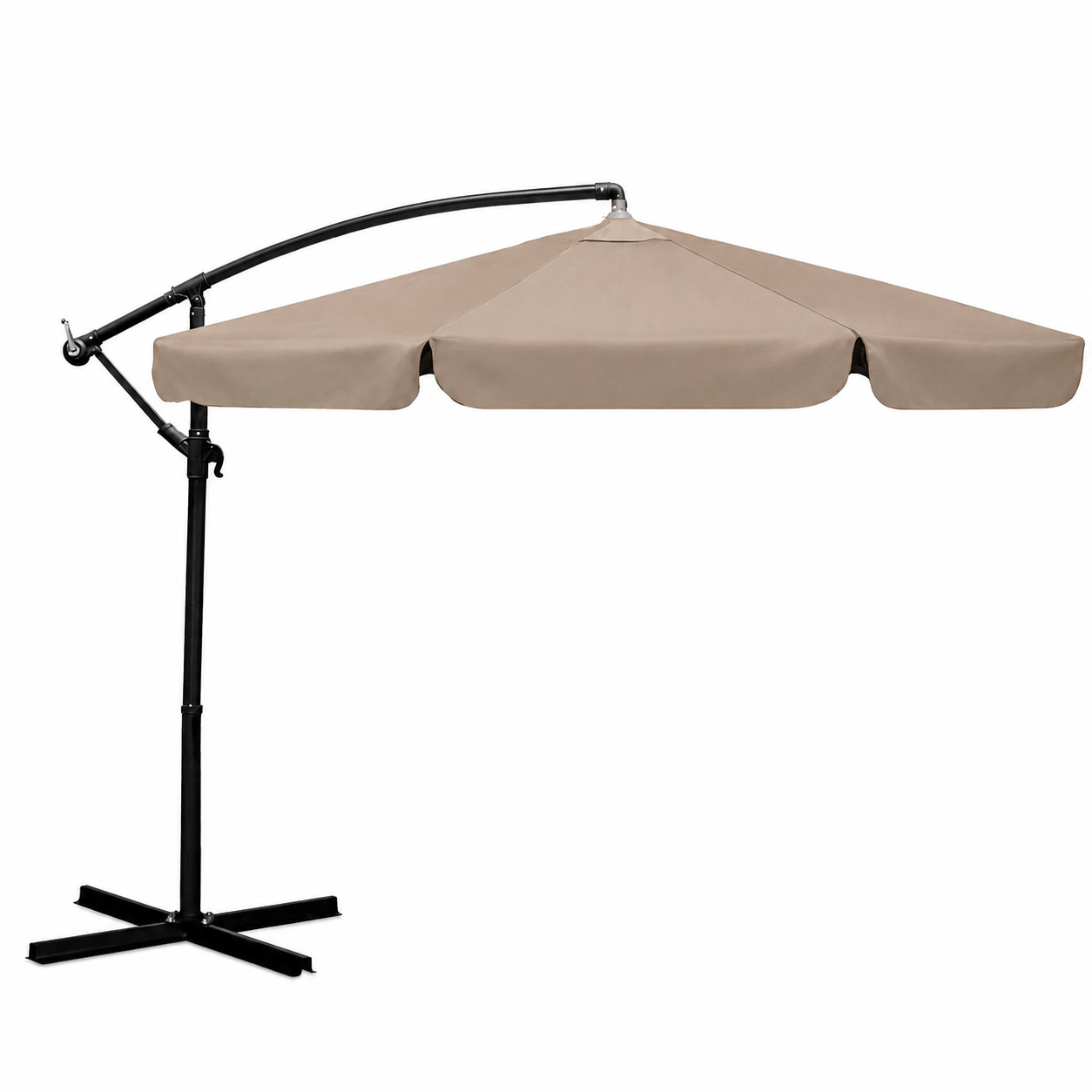 Umbrela de gradina si terasa reglabila idealSTORE, Dimensiune deschidere 3,5m, Structura metalica, Rezistenta Sporita (UV50+),Bej