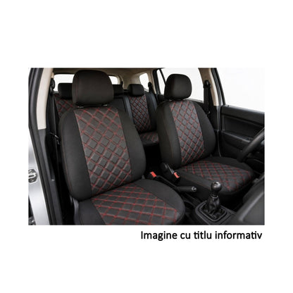 Huse Scaune Auto idealSTORE compatibile Dacia Duster III 2024-> Spatar Bancheta Fractionat, Material Premium, Imitatie Piele, Model Romb