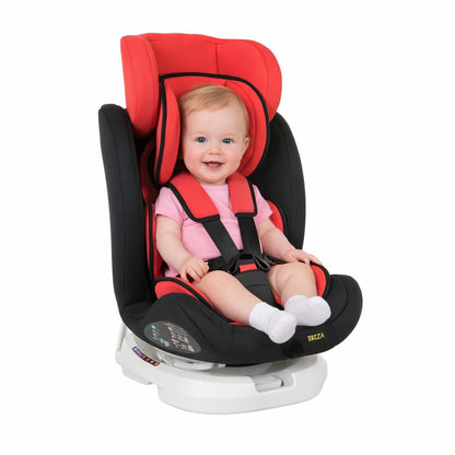 Scaun Auto Profesional Dedicat Pentru Copil, Baby Jolie IBIZA IDL Collection, 3 grupe de greutate 0-36 Kg, Rotire 360 Grade, Centuri de Siguranta in 5 Puncte, Reglarea Inaltimii, Tetierei, Spatarului, Rosu