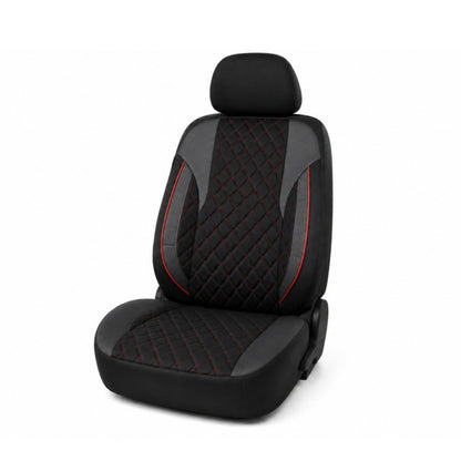 Set Huse Scaune Auto Universale idealSTORE, Fata si Spate, Bancheta Fractionata cu 3 Fermoare, 5 Huse Pentru Tetiere