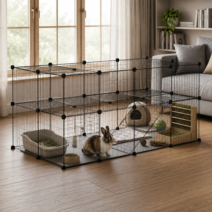 Cusca modulara pentru rozatoare idealSTORE, Formata din 35 de panori individuale metalice de dimensiune 35 x 35 cm