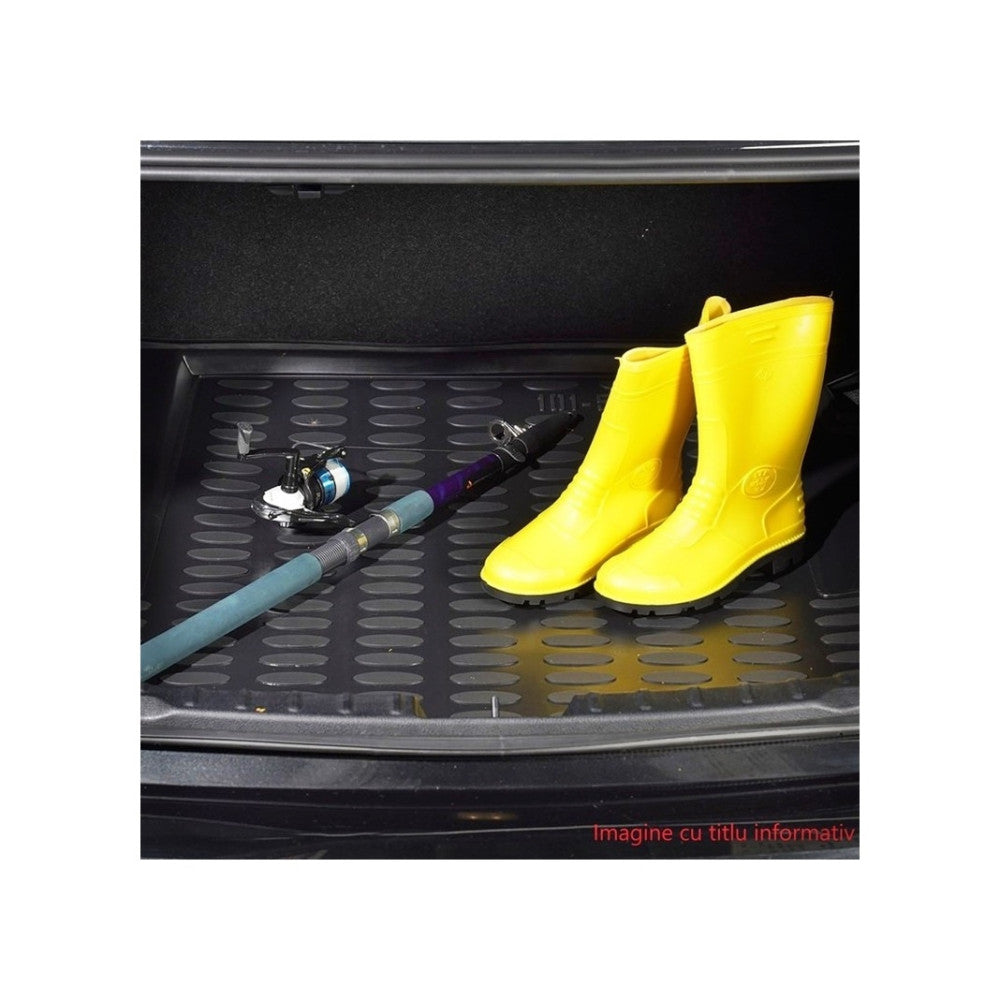 Covor Porbagaj Tip Tavita idealSTORE, Compatibil Volkswagen Golf VI Hatchback 2008-2013, Material TPE Flexibil, Margine Inalta