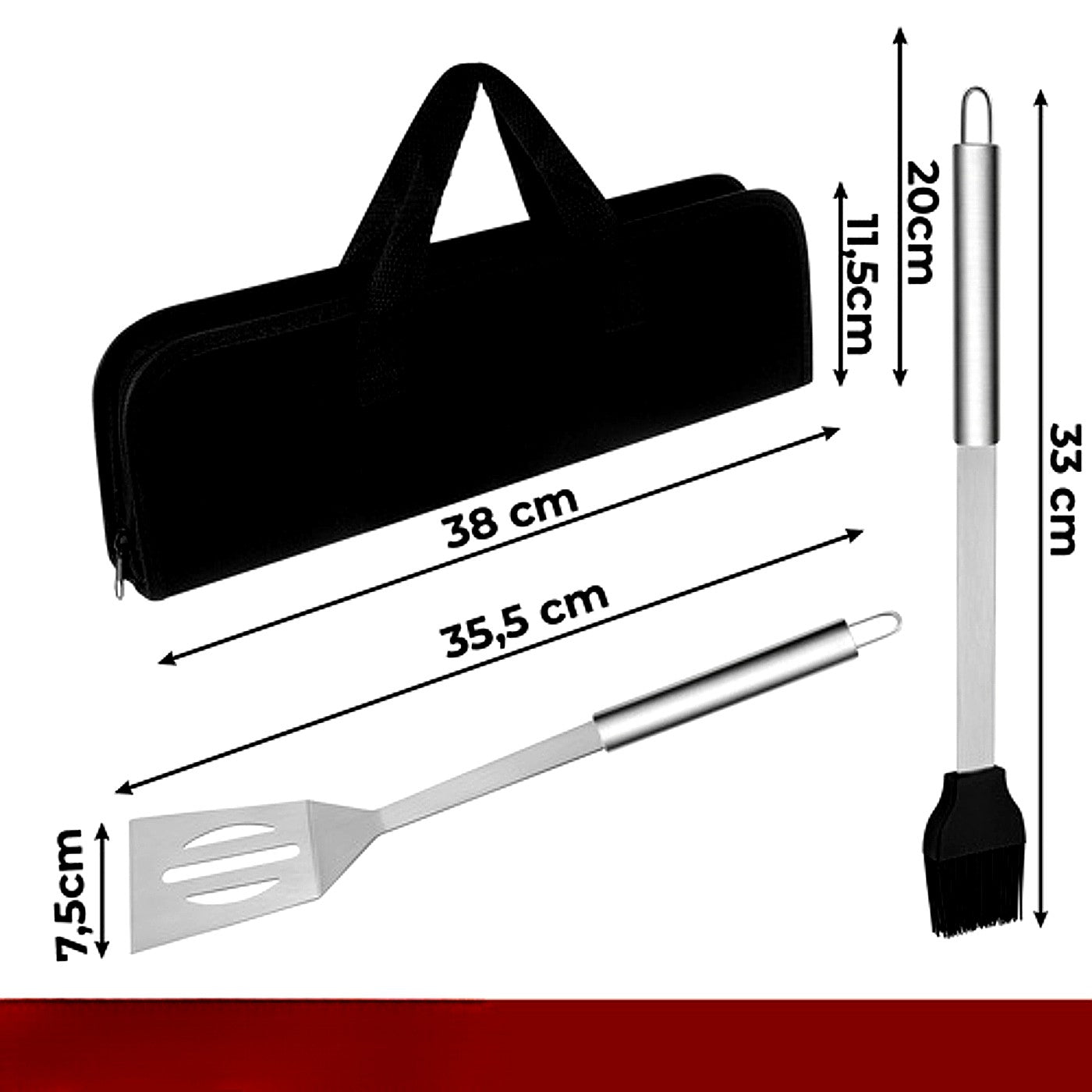 Set 5 ustensile si accesorii pentru gratar GrillMixx idealSTORE, Fabricate din otel inoxidabil