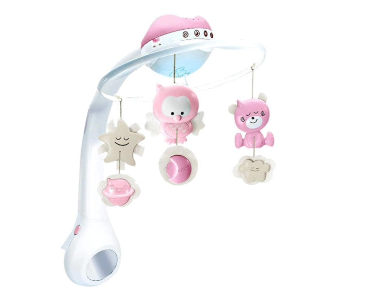 Carusel patut, muzical, cu 516 sunete, telecomanda si proiectii luminoasa, Bubu-Still, roz