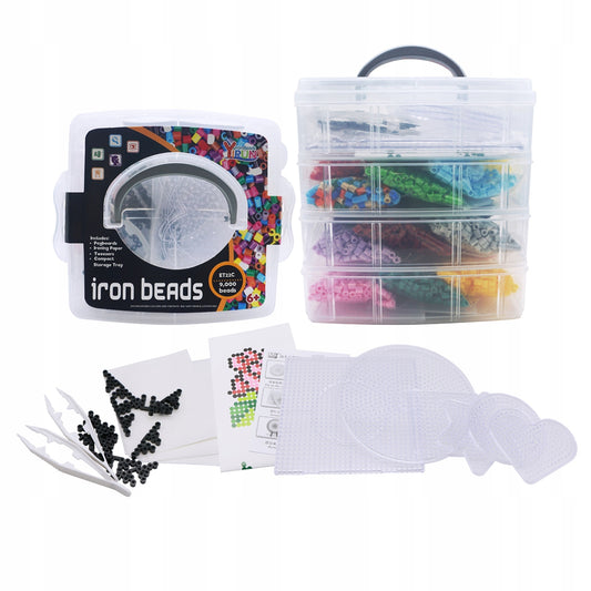 Set 6000 margele de calcat, Sabloane, 6+ ani, Multicolor