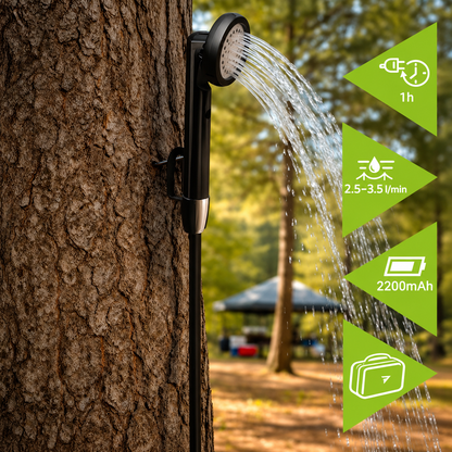 Dus portabil electric de calatorie idealSTORE, Incarcare Solara si prin USB, Autonomie 2200mAh