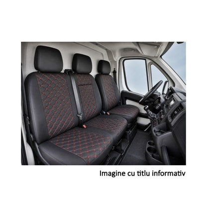 Huse scaune auto idealSTORE compatibile Citroen Jumper 2006-> 2+1, Calitate Premium, Imitatie Piele, Model Romb