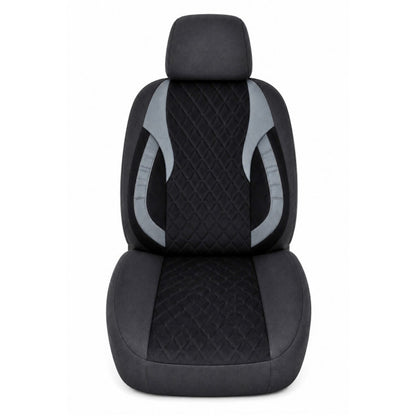 Set Huse Scaune Auto Universale idealSTORE, Fata si Spate, Bancheta Fractionata cu 3 Fermoare, 5 Huse Pentru Tetiere