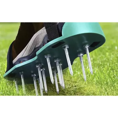 Set 2 Aeratoare Gazon cu Tepi Metalici si Curele Reglabile Universal 36-46