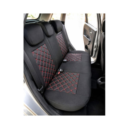 Huse Scaune Auto idealSTORE compatibile Dacia Jogger 2021-> 7 locuri, Spatar bancheta Fractionat, Material Premium, Imitatie Piele, Model Romb