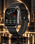 Ceas Smartwatch idealSTORE PopUP, Apel Telefonic, Hands Free, 100 Moduri Sportive, Ecran 2,02', Sunet HD, Comenzi Vocale-Siri, Redare muzica, Monitorizarea Sanatatii, Oxigenul din Sange, Mesaje si Notificari, Silicon Black