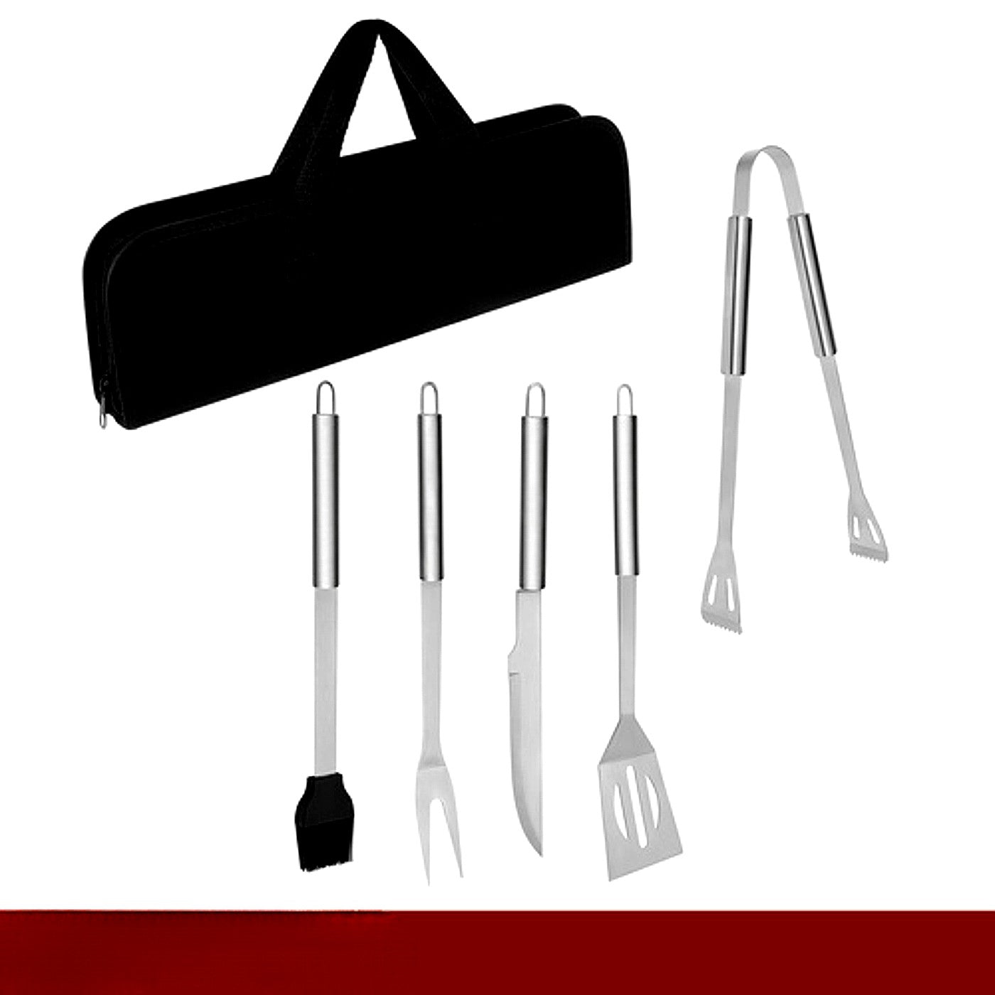 Set 5 ustensile si accesorii pentru gratar GrillMixx idealSTORE, Fabricate din otel inoxidabil