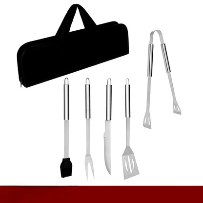 Set 5 ustensile si accesorii pentru gratar GrillMixx idealSTORE, Fabricate din otel inoxidabil