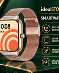 SmartWatch idealStore XiaBest, Apel Bluetooth, NFC, Asistent Vocal, urmarire GPS, Moduri sportive, Senzor Oxigen Caldura, Incarcare fara Fir, Frecventa Cardiaca, Tensiune Arteriala, Parola, Memento Menstrual, Curea Gold din Metal