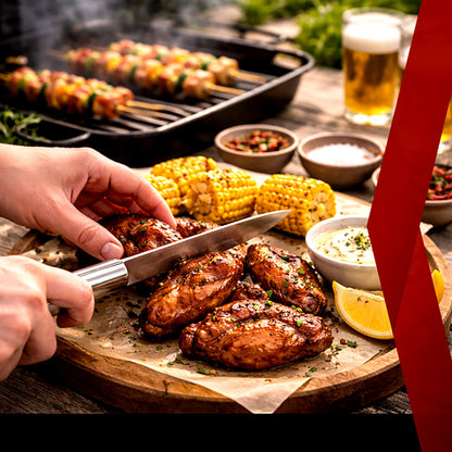 Set 6 ustensile si accesorii pentru gratar GrillMixx idealSTORE, Fabricate din otel inoxidabil