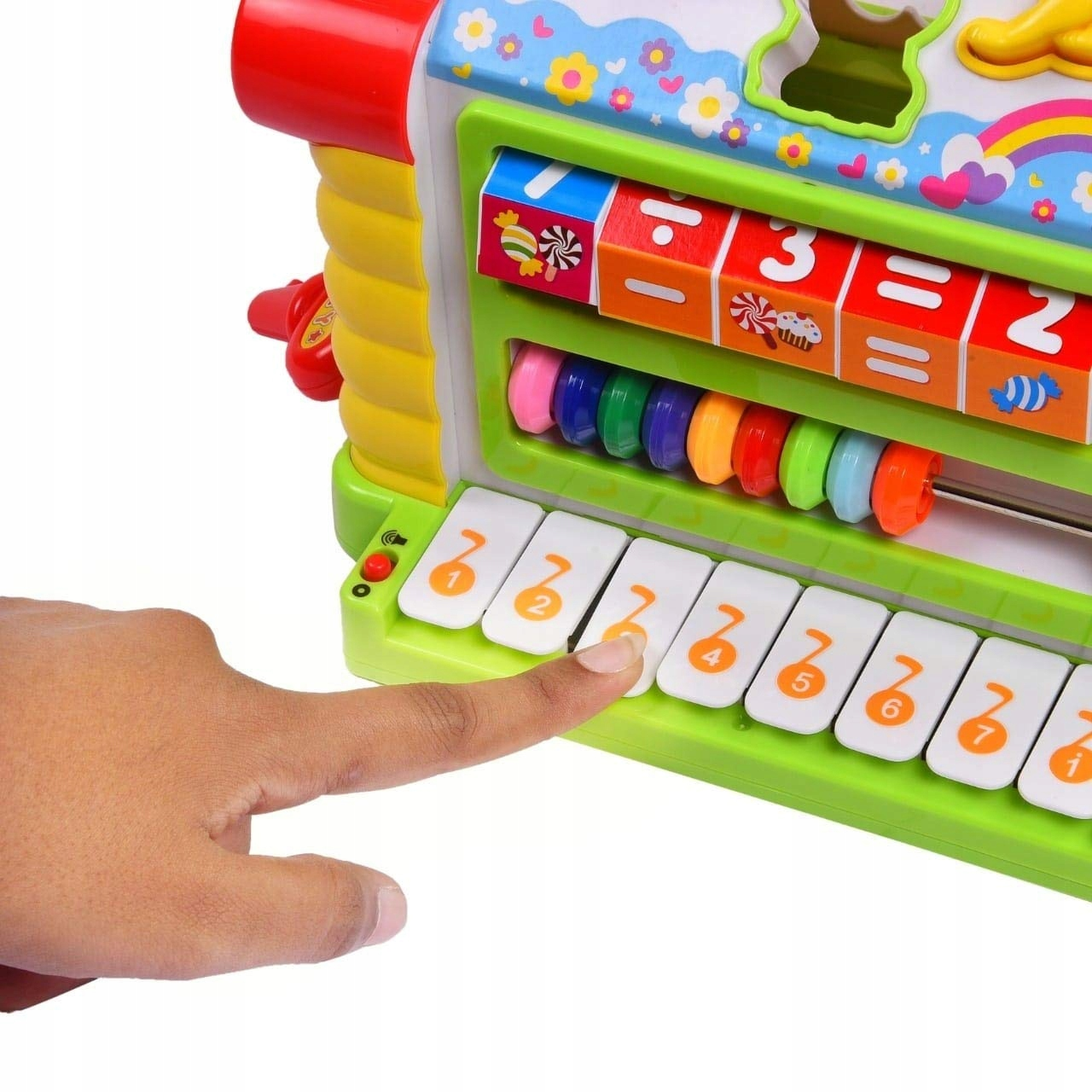 Jucarie interactiva - Casuta Educativa cu functii de sortare si pian, 22 x 23 x 23 cm